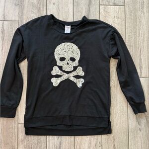 Black Sequin Skull  Sweatshirt